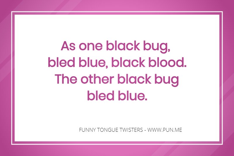 Tongue twister about black bugs